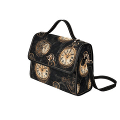 Steampunk Clockwork Satchel Bag - Gold & Black Gears Design