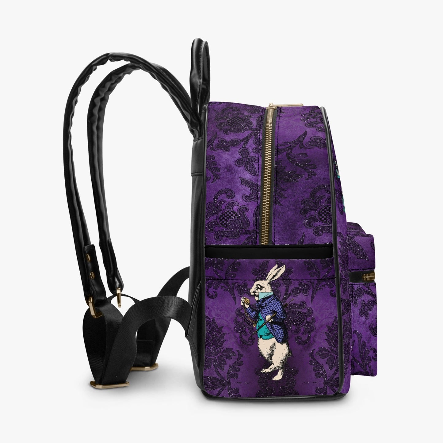 Alice in Wonderland Cute Small Purple Back Pack with Alice Quote (JPBPAQ)