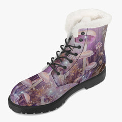 Dreamy Mushroomcore Combat Boots - Surreal Toadstool Forestcore Boots (JPFMUSH12)