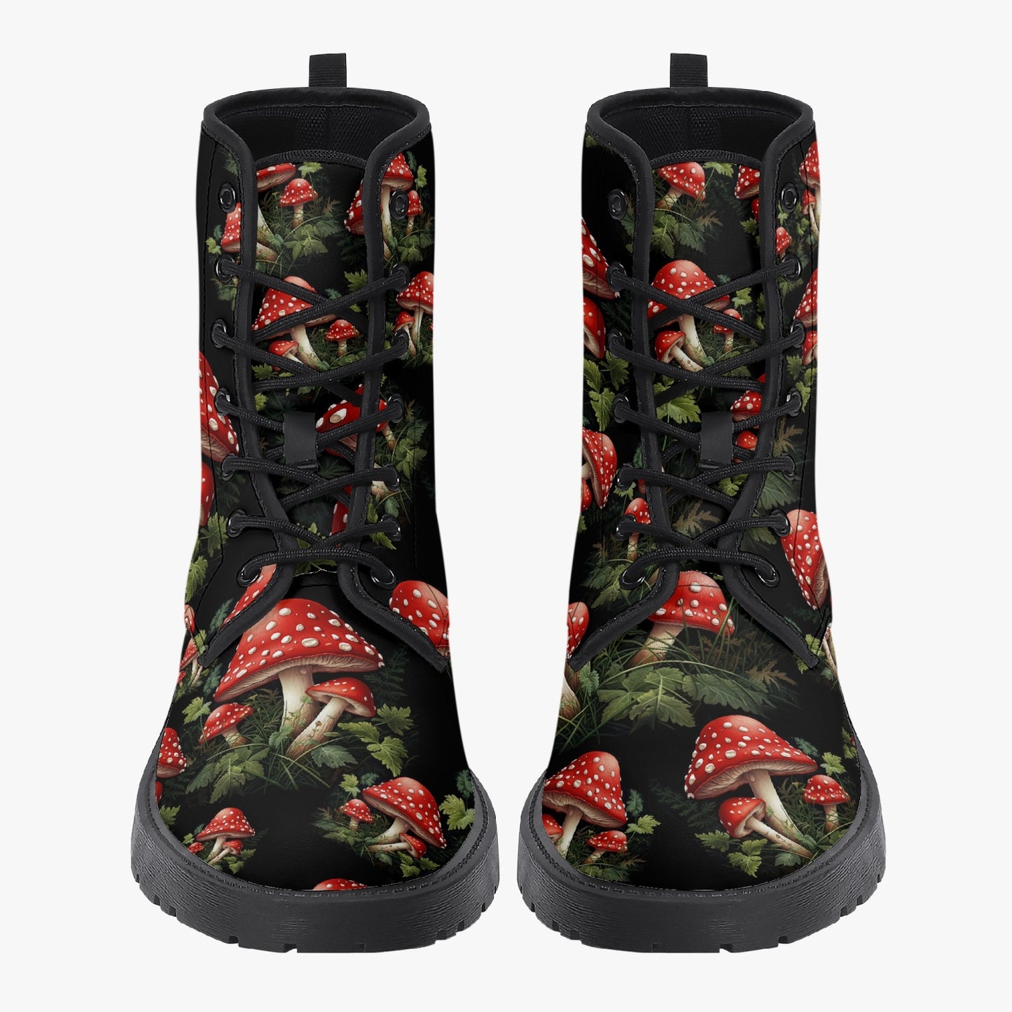 Mushroomcore Toadstool Combat Boots - Forestcore Boots (JPMUSH3)