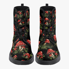 Mushroomcore Toadstool Combat Boots - Forestcore Boots (JPMUSH3)