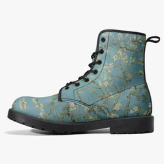 Van Gogh Almond Blossom Lace Up Combat Boots (JPREG33)