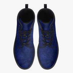Navy Gothic Grunge Combat Boots - Dark Blue Boots (JPREGNAV)