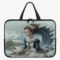 Steampunk Laptop Sleeve 15 and 17 inch - Victorian Teacup Art Notebook Cover (JPTEA1)