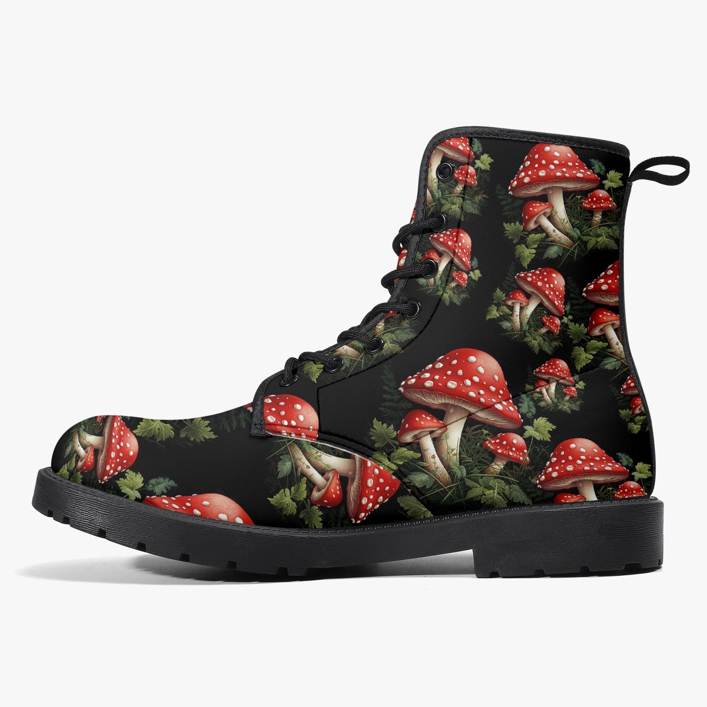 Mushroomcore Toadstool Combat Boots - Forestcore Boots (JPMUSH3)
