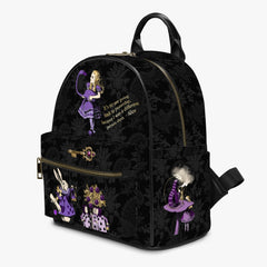 Alice in Wonderland Purple Small Backpack - Cute Alice Purple and Black Bag (JPBACKA)