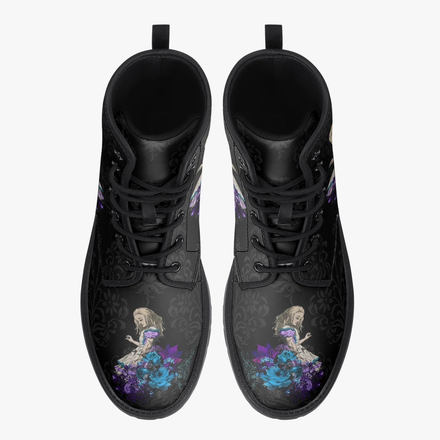 Alice in Wonderland Boots - Alice Tumbling Down the Rabbithole Gothic Boots (JPREG15)