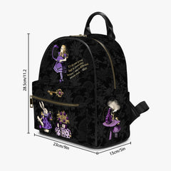 Alice in Wonderland Purple Small Backpack - Cute Alice Purple and Black Bag (JPBACKA)