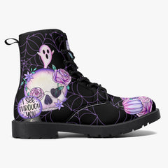Pastel Goth kawaii Spiderweb Skull Boots (JPPASGOT4)