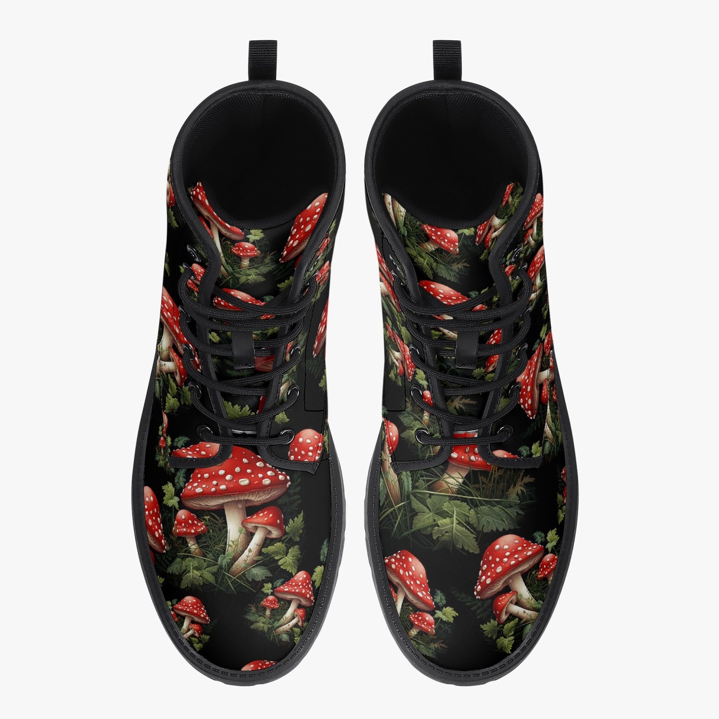 Mushroomcore Toadstool Combat Boots - Forestcore Boots (JPMUSH3)
