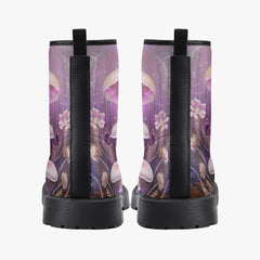 Dreamy Mushroomcore Combat Boots - Surreal Toadstool Forestcore Boots (JPMUSH12)