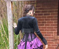 Black Bolero Jacket - Majestical Shrug - Black Velvet Short Jacket - Made to Measure