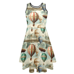 Hot Air Balloon Steampunk Dress - Thicker Fabric Plus Size Friendly (AMULTI)