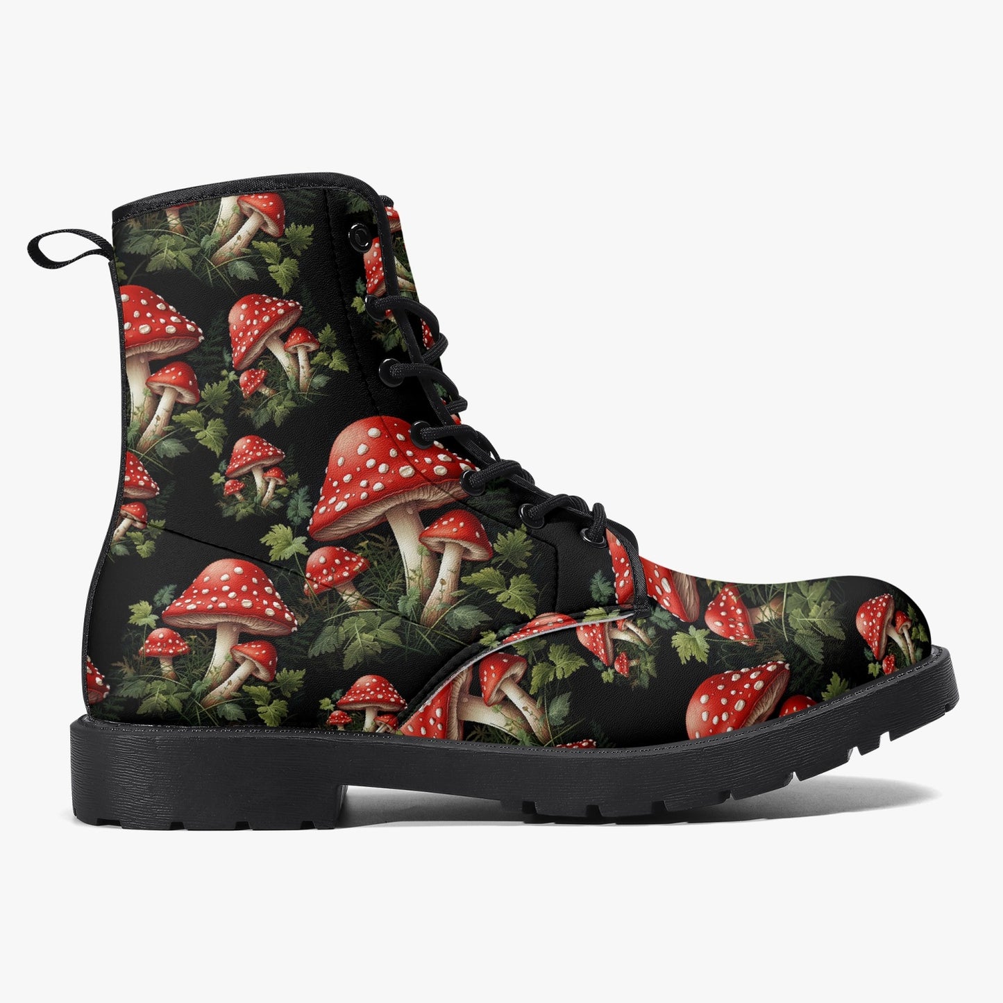 Mushroomcore Toadstool Combat Boots - Forestcore Boots (JPMUSH3)