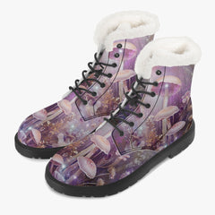 Dreamy Mushroomcore Combat Boots - Surreal Toadstool Forestcore Boots (JPFMUSH12)