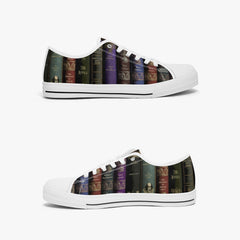 Vintage Library Books Lo top Sneakers - Librarian Shoes - Dark Academia Fun Sneakers (JP3993)