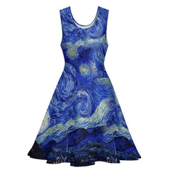 Van Gogh Starry Night Party Dress - Thinner fabric