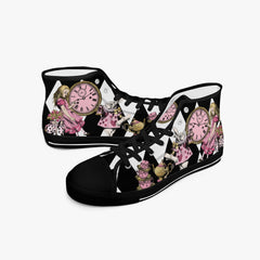 Alice in Wonderland Pink and White Mad Hatter Sneakers (JP4001)