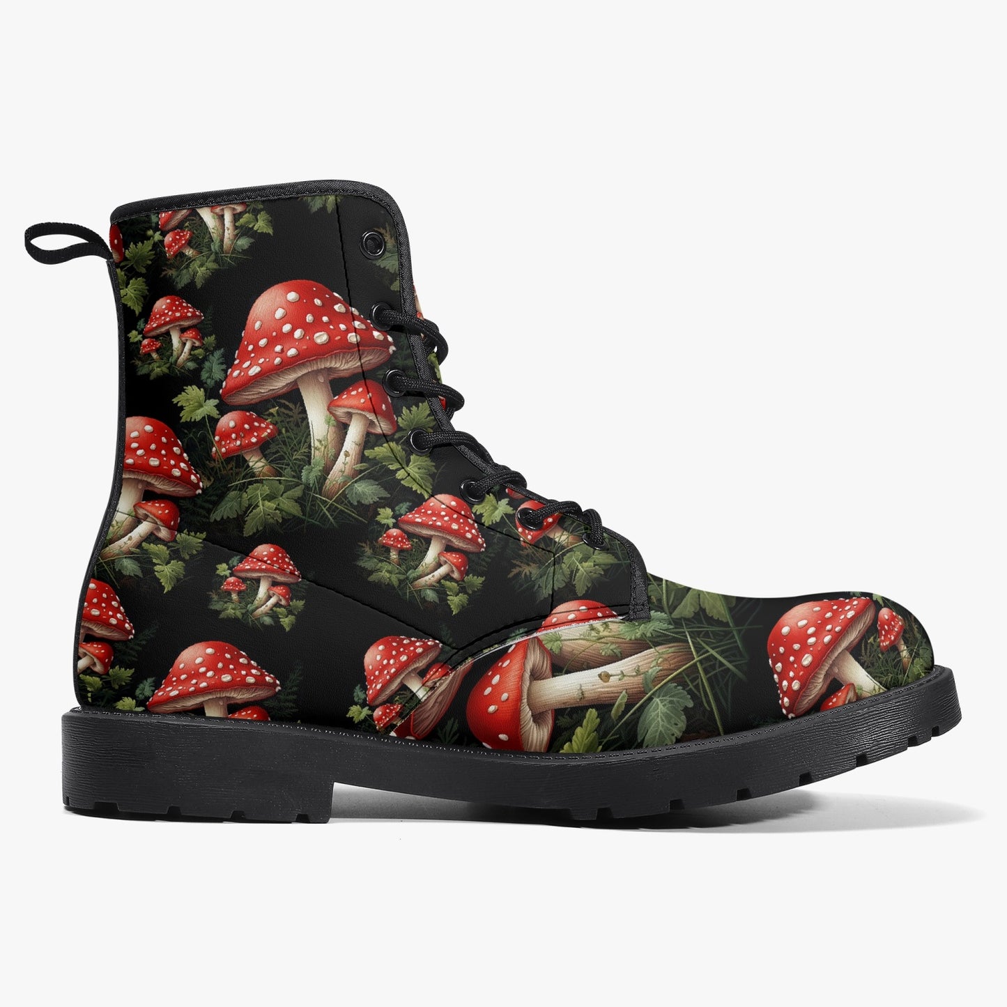 Mushroomcore Toadstool Combat Boots - Forestcore Boots (JPMUSH3)