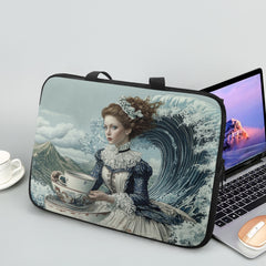 Steampunk Laptop Sleeve 15 and 17 inch - Victorian Teacup Art Notebook Cover (JPTEA1)