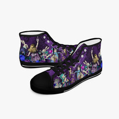 Alice In Wonderland Gothic Purple High Top Sneakers (JPAIWP)