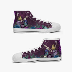 Alice in Wonderland Gothic high top womens sneakers  - The White Rabbit and Alice Pastel Goth sneakers (JPREG52)