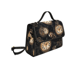 Steampunk Clockwork Satchel Bag - Gold & Black Gears Design