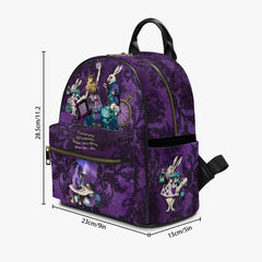 Alice in Wonderland Cute Small Purple Back Pack with Alice Quote (JPBPAQ)