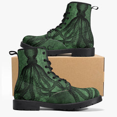 Cthullu Green Steampunk Lace Up Boots (JPREG66)
