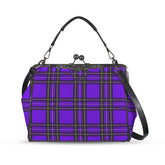 Purple Tartan Kisslock Purse - Gothic Punk Handbag