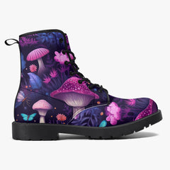 Mushroomcore Pink and Purple Toadstool Combat Boots (JPMUSHPP)