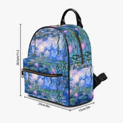 Monet Lilies - Small Backpack - Gift for Art Student (JPBACKMON)