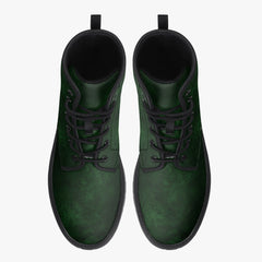 Bottle Green Gothic Grunge Lace Up Combat Boots - (JPREG38A)