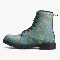 Van Gogh Almond Blossom Lace Up Combat Boots (JPREG33)