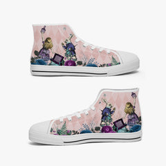 Alice in Wonderland high top womens sneakers - The White Rabbit and Alice hi top sneakers (JPSN5)