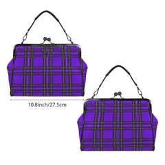 Purple Tartan Kisslock Purse - Gothic Punk Handbag
