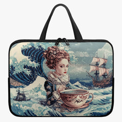 Steampunk Laptop Sleeve 15 and 17 inch - Victorian Teacup Art Notebook Cover (JPTEA1)