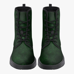 Bottle Green Gothic Grunge Lace Up Combat Boots - (JPREG38A)