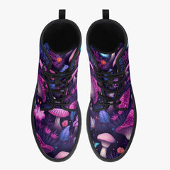 Mushroomcore Pink and Purple Toadstool Combat Boots (JPMUSHPP)