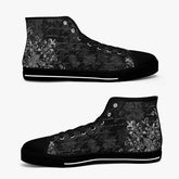 Gothic Hi Top Sneakers - Vintage writing black high top sneakers (JPSN6)