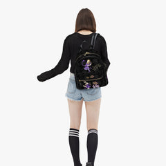 Alice in Wonderland Purple Small Backpack - Cute Alice Purple and Black Bag (JPBACKA)