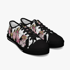 Alice in Wonderland Pink Lo Top Sneakers - Alice Tumbling Down the Rabbit Hole Mad Hatter Sneakers (JP3991)