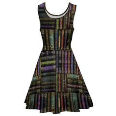 Vintage Library Books Thinner Fabric Dress - Librarian Costume