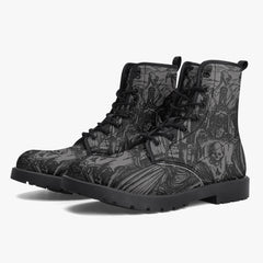 Holbein Dance of Death Grey Combat Boots (JPREG78)