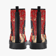 The Lady and the Unicorn Combat Boots - Mon Seul Desir Tapestry Boots for Art Lover (JPREG75)