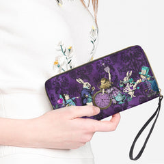 Alice in Wonderland Purple Gothic Zip Purse - (JPCW2)