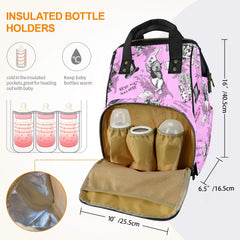 PINK ALICE in Wonderland QUOTES Diaper Bag