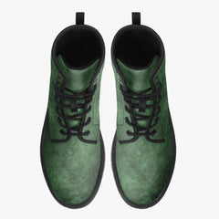 Green Gothic Grunge Lace Up Combat Boots - (JPREG67)
