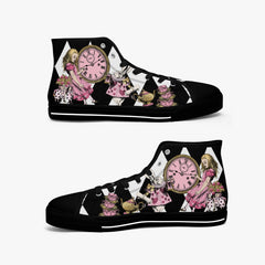 Alice in Wonderland Pink and White Mad Hatter Sneakers (JP4001)