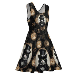 SteamCat Steampunk Dress - Fun Dress for Steampunk Cosplay - Plus Size Friendly (Thinner Fabric)